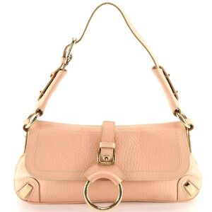 Dolce & Gabbana Rose Quartz Grained Leather O-Ring Handbag